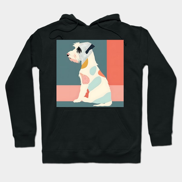 70s Sealyham Terrier Vibes: Pastel Pup Parade Hoodie by NatashaCuteShop